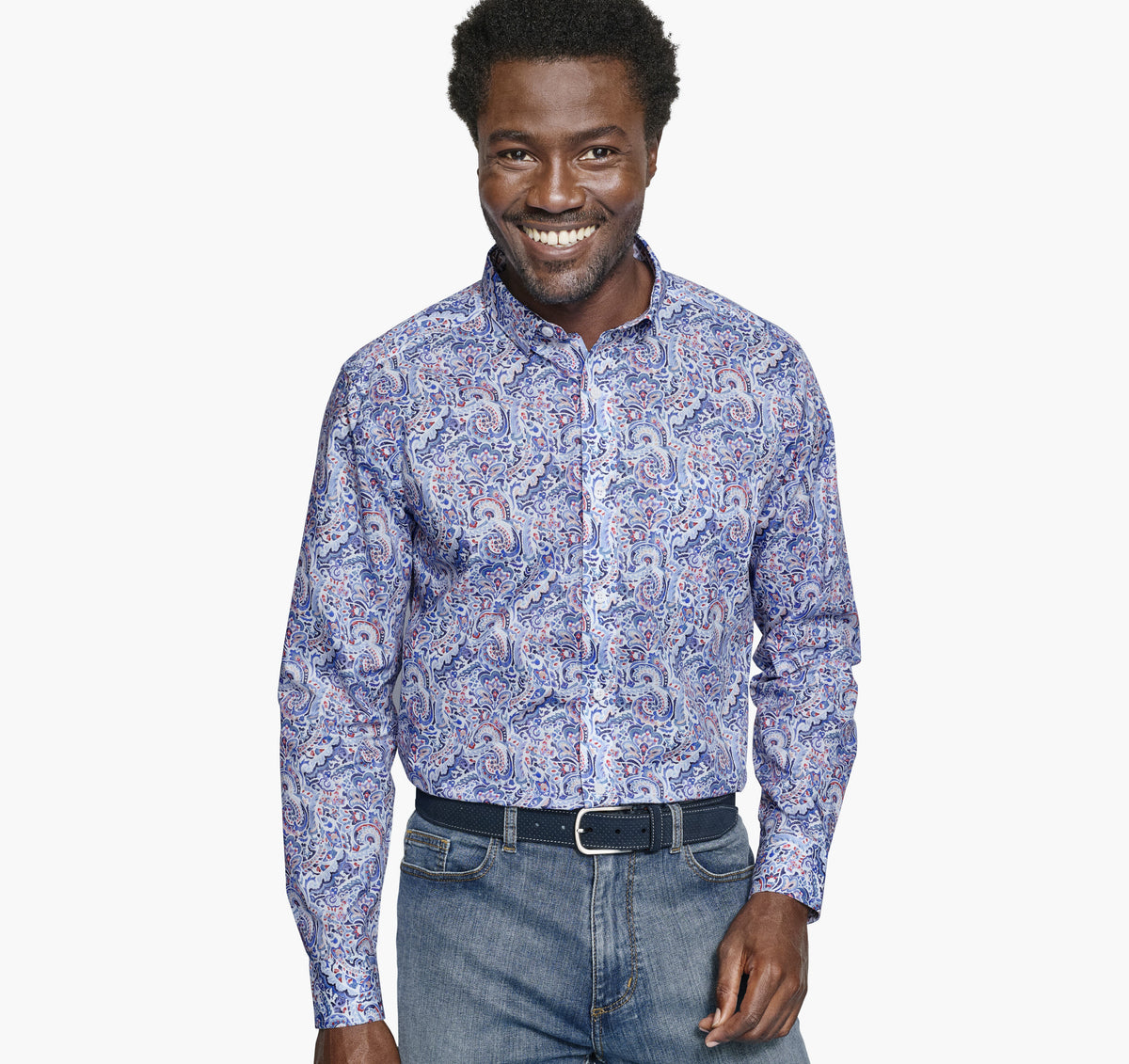 Men's Printed Cotton Shirt - Johnston Murphy