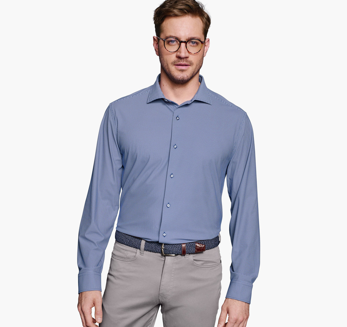 Men's XC4® Motion Long-Sleeve Dress Knit Shirt - Johnston Murphy