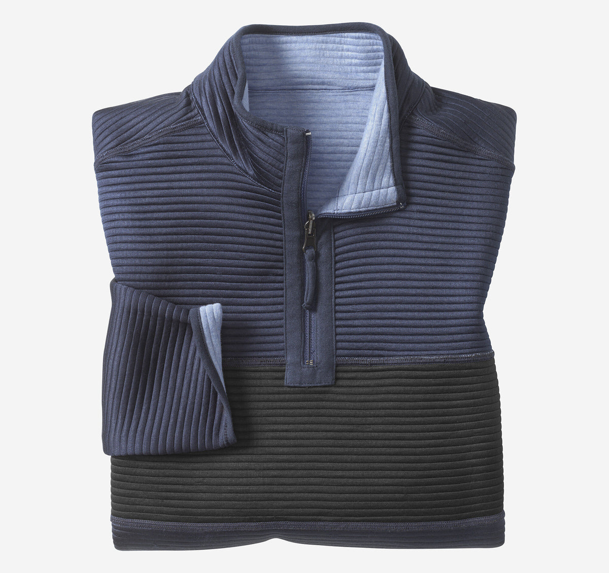 Men's Reversible Colorblock Channel-Quilted Quarter-Zip - Johnston Murphy