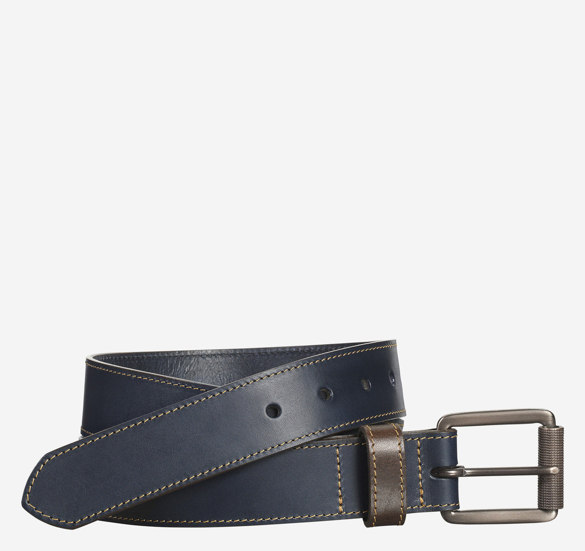 Men's Contrast Stitch Belt - Johnston Murphy
