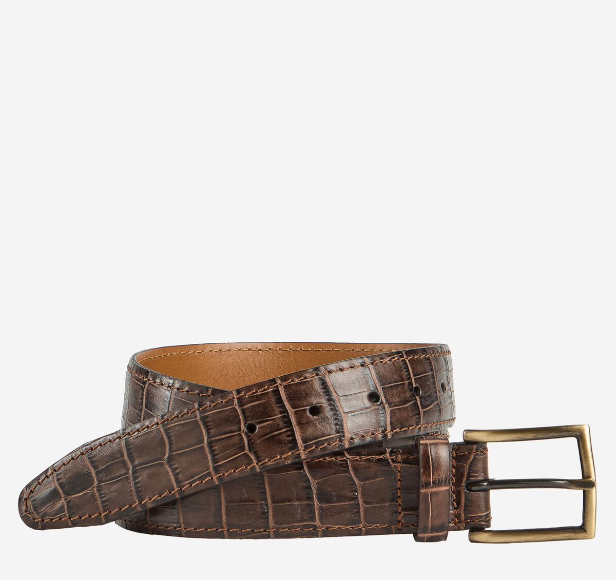 Men's Croc Embossed Belt - Johnston Murphy