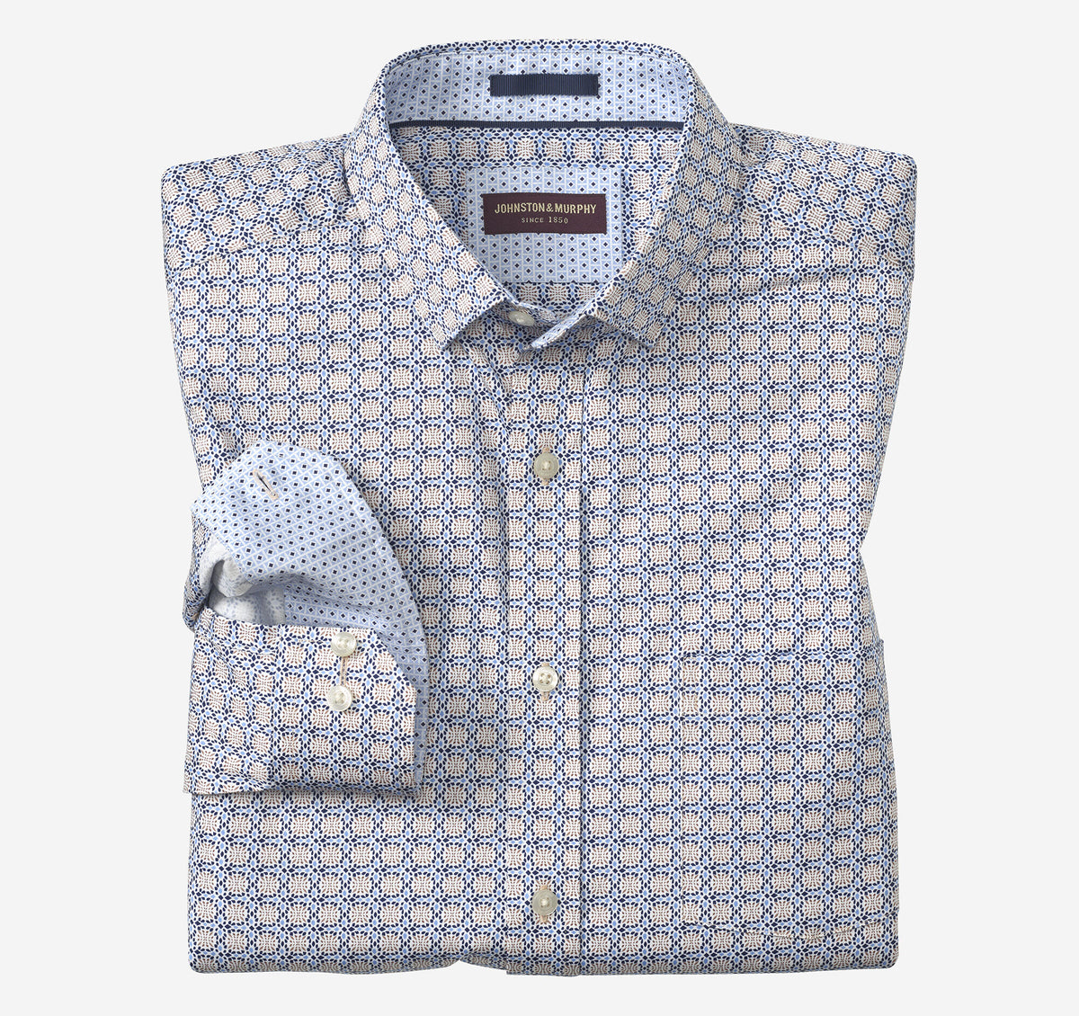Men's Printed Cotton Shirt - Johnston Murphy