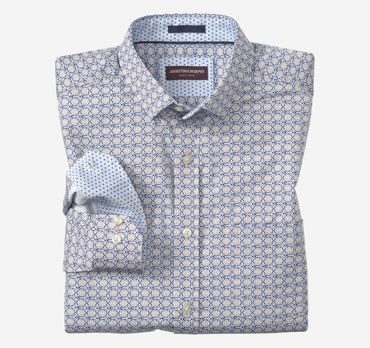 Men's Printed Cotton Shirt - Johnston Murphy