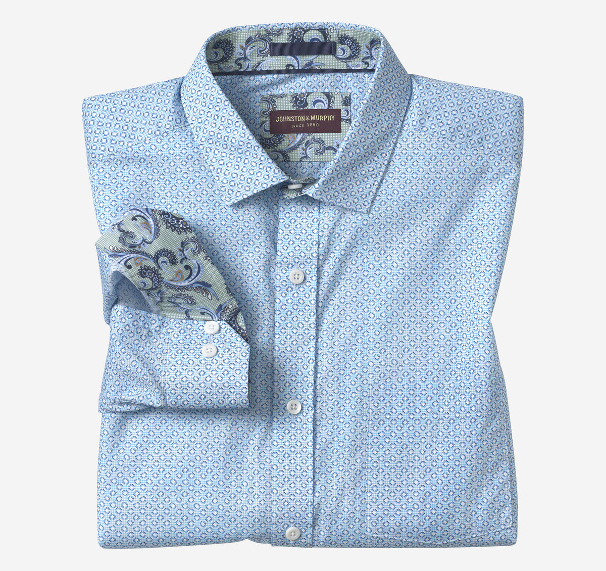 Men's Printed Cotton Shirt - Johnston Murphy