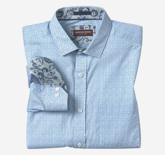 Men's Printed Cotton Shirt - Johnston Murphy