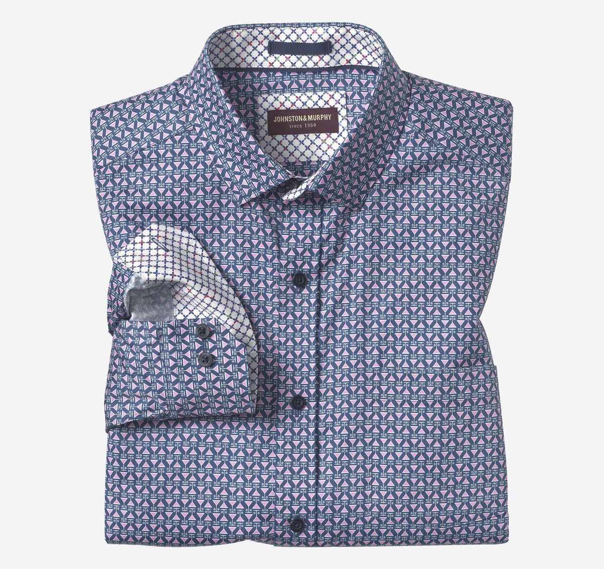 Men's Printed Cotton Shirt - Johnston Murphy