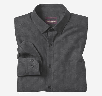 Men's Long-Sleeve Jacquard Shirt - Johnston Murphy