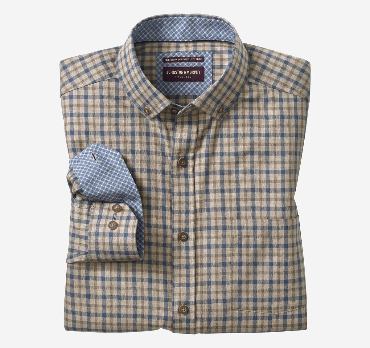 Men's Heathered Woven Shirt - Johnston Murphy