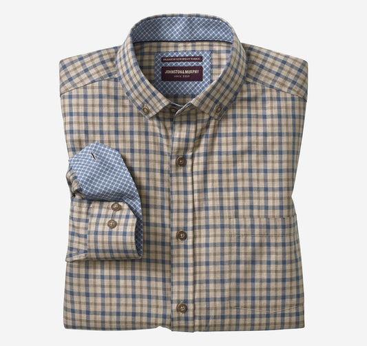 Men's Heathered Woven Shirt - Johnston Murphy
