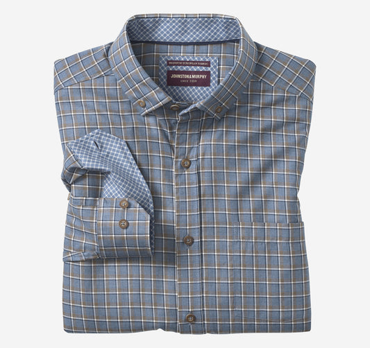 Men's Heathered Woven Shirt - Johnston Murphy