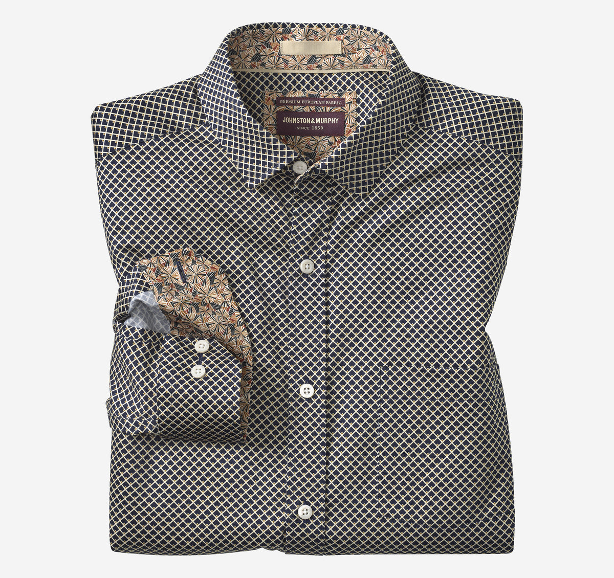 Men's Printed Cotton Shirt - Johnston Murphy