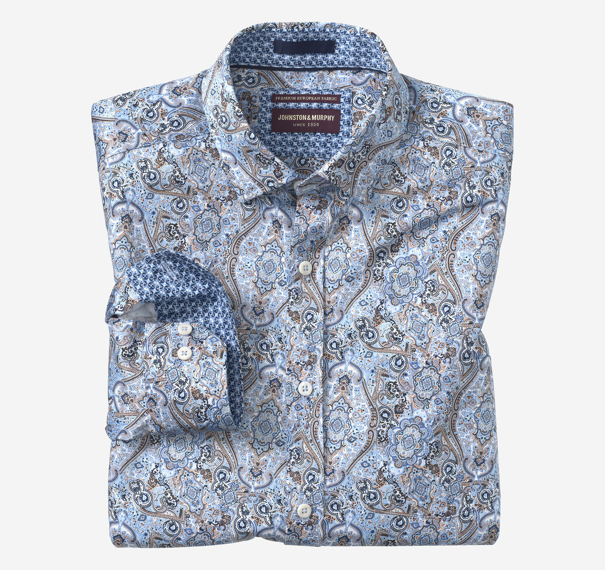 Men's Printed Cotton Shirt - Johnston Murphy