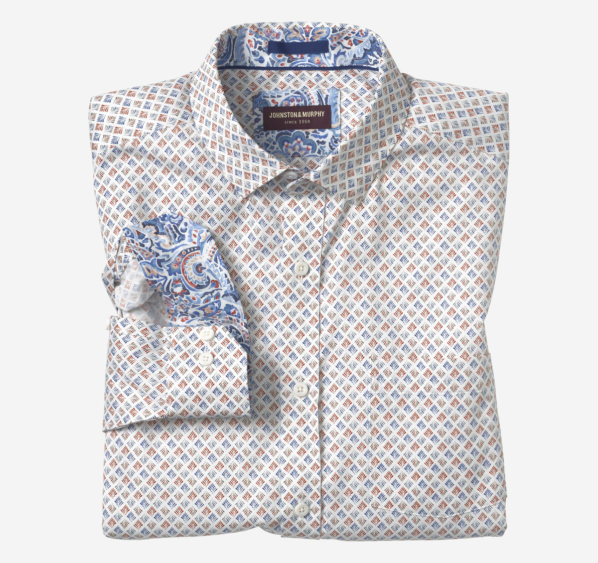 Men's Printed Cotton Shirt - Johnston Murphy