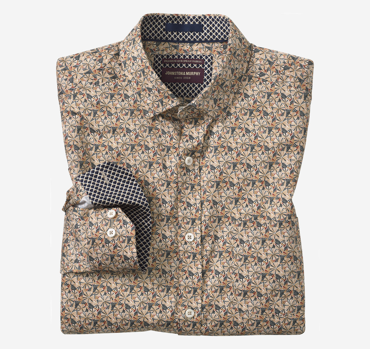 Men's Printed Cotton Shirt - Johnston Murphy