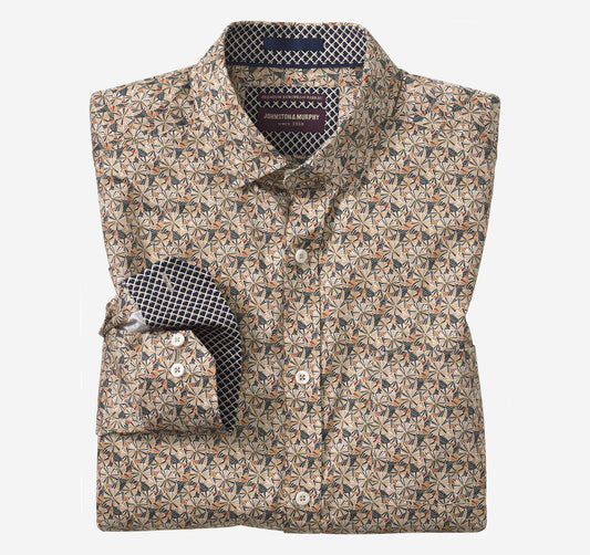 Men's Printed Cotton Shirt - Johnston Murphy