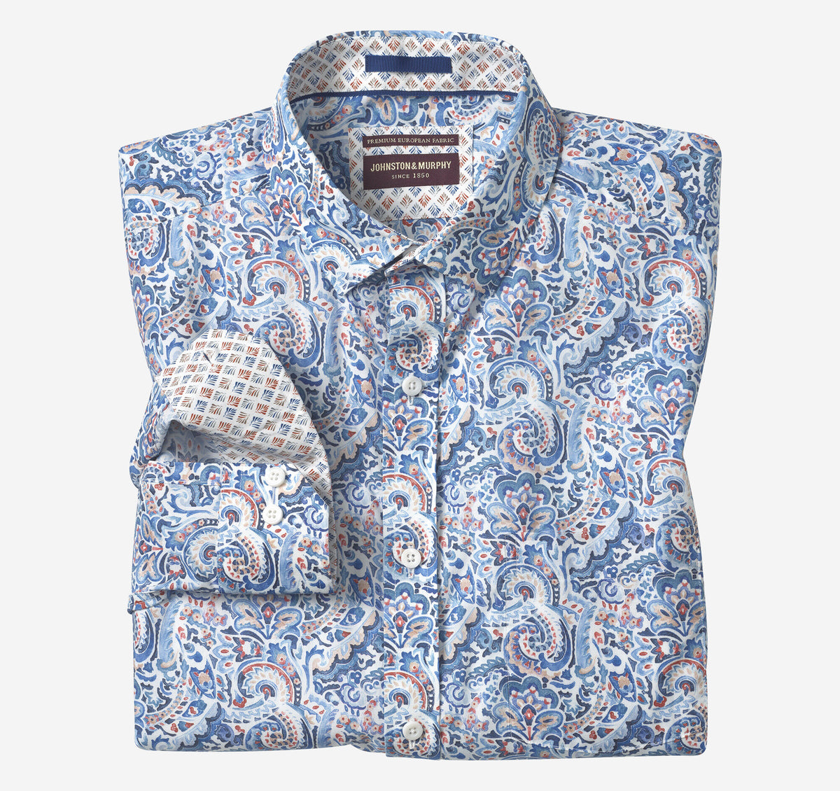 Men's Printed Cotton Shirt - Johnston Murphy