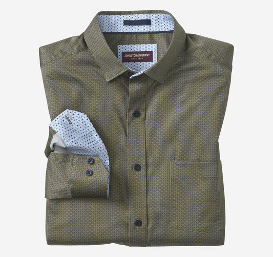 Men's Printed Cotton Shirt - Johnston Murphy