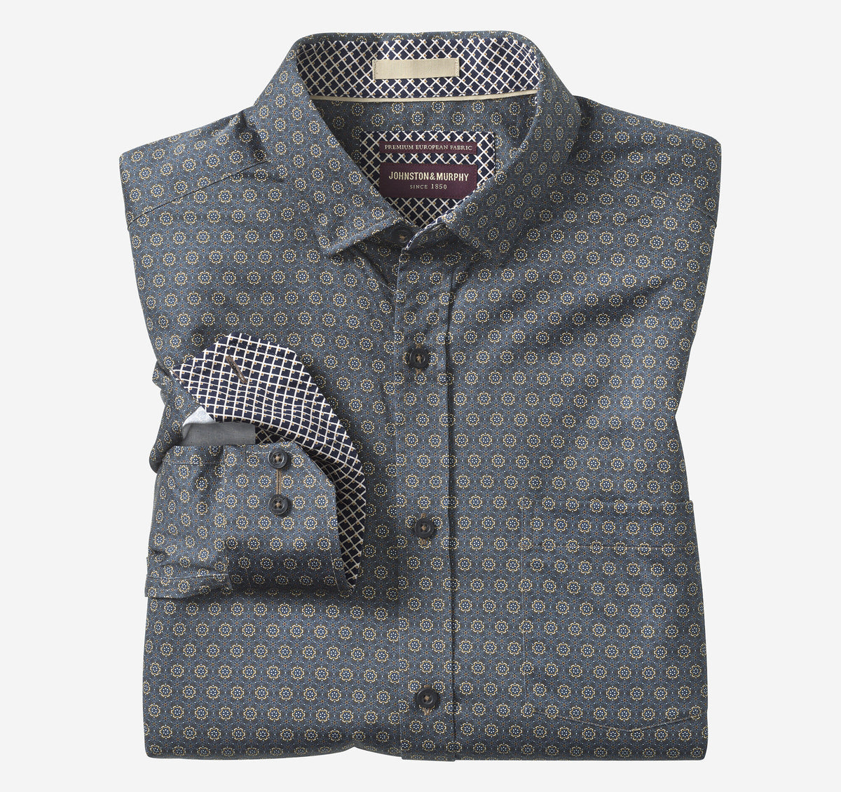 Men's Printed Cotton Shirt - Johnston Murphy