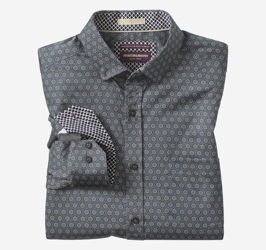 Men's Printed Cotton Shirt - Johnston Murphy