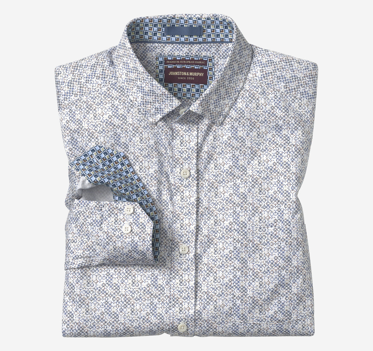 Men's Printed Cotton Shirt - Johnston Murphy