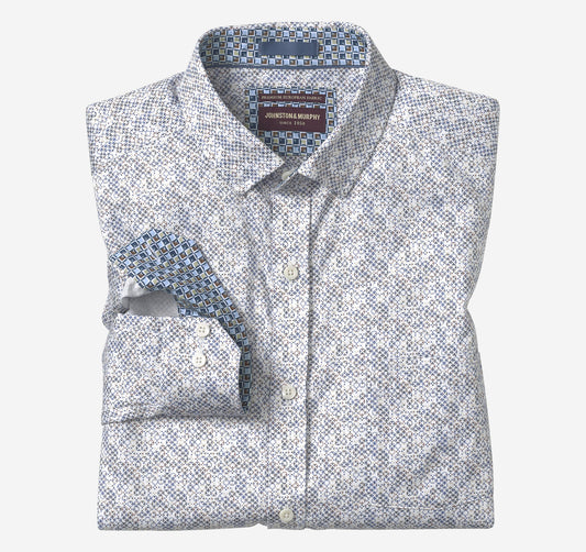 Men's Printed Cotton Shirt - Johnston Murphy