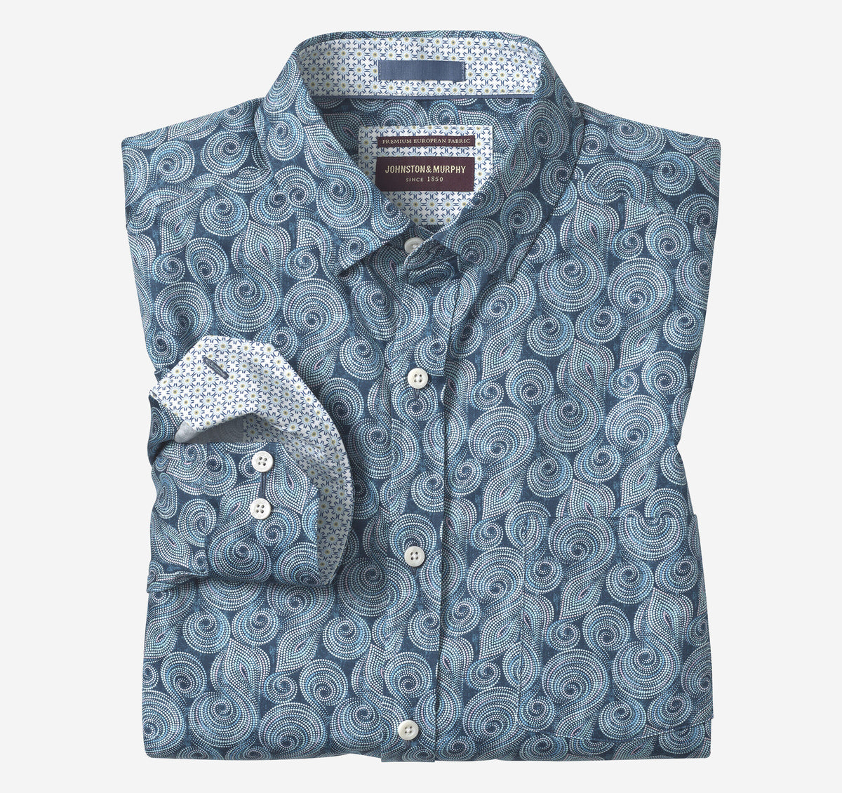 Men's Printed Cotton Shirt - Johnston Murphy