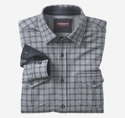 Men's Button-Front Knit Shirt - Johnston Murphy