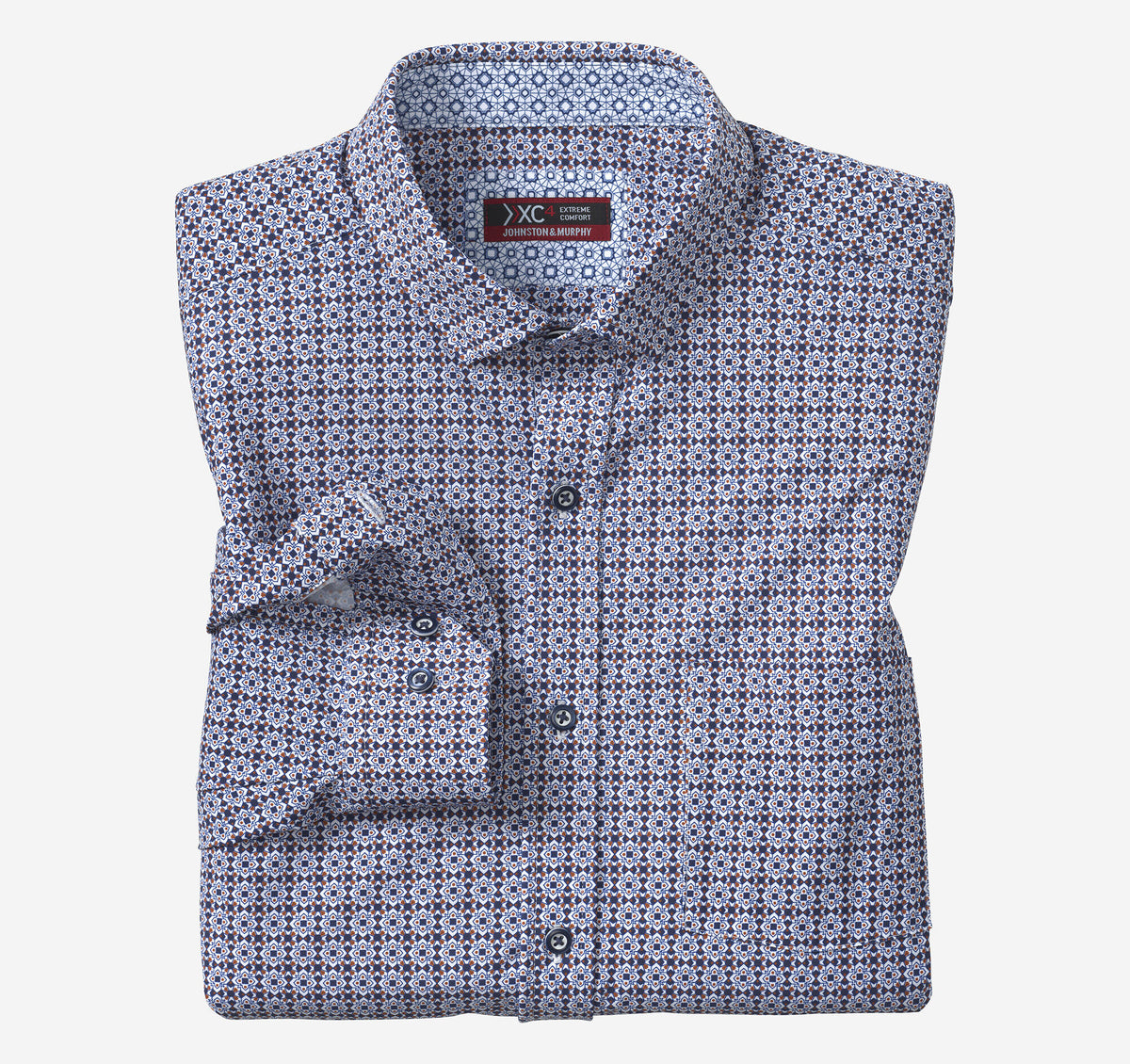 Men's XC4® Motion Long-Sleeve Print Knit Shirt - Johnston Murphy