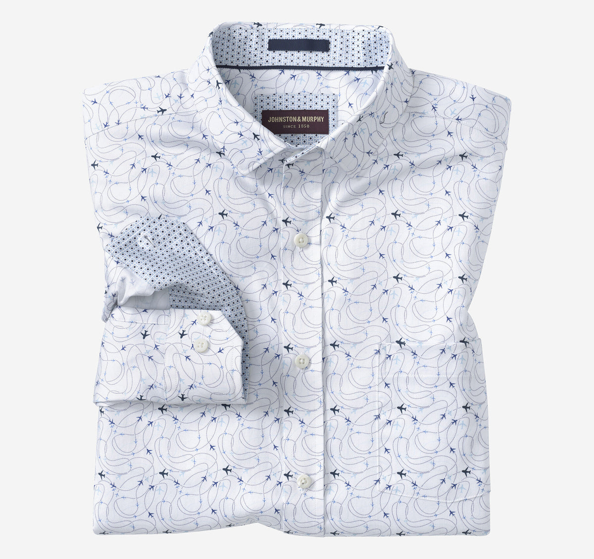 Men's Printed Cotton Shirt - Johnston Murphy