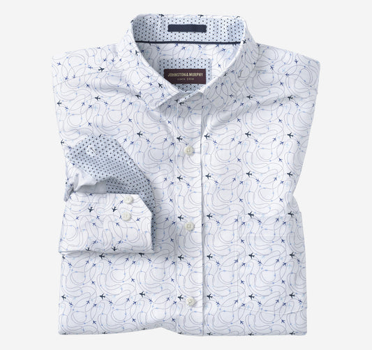 Men's Printed Cotton Shirt - Johnston Murphy