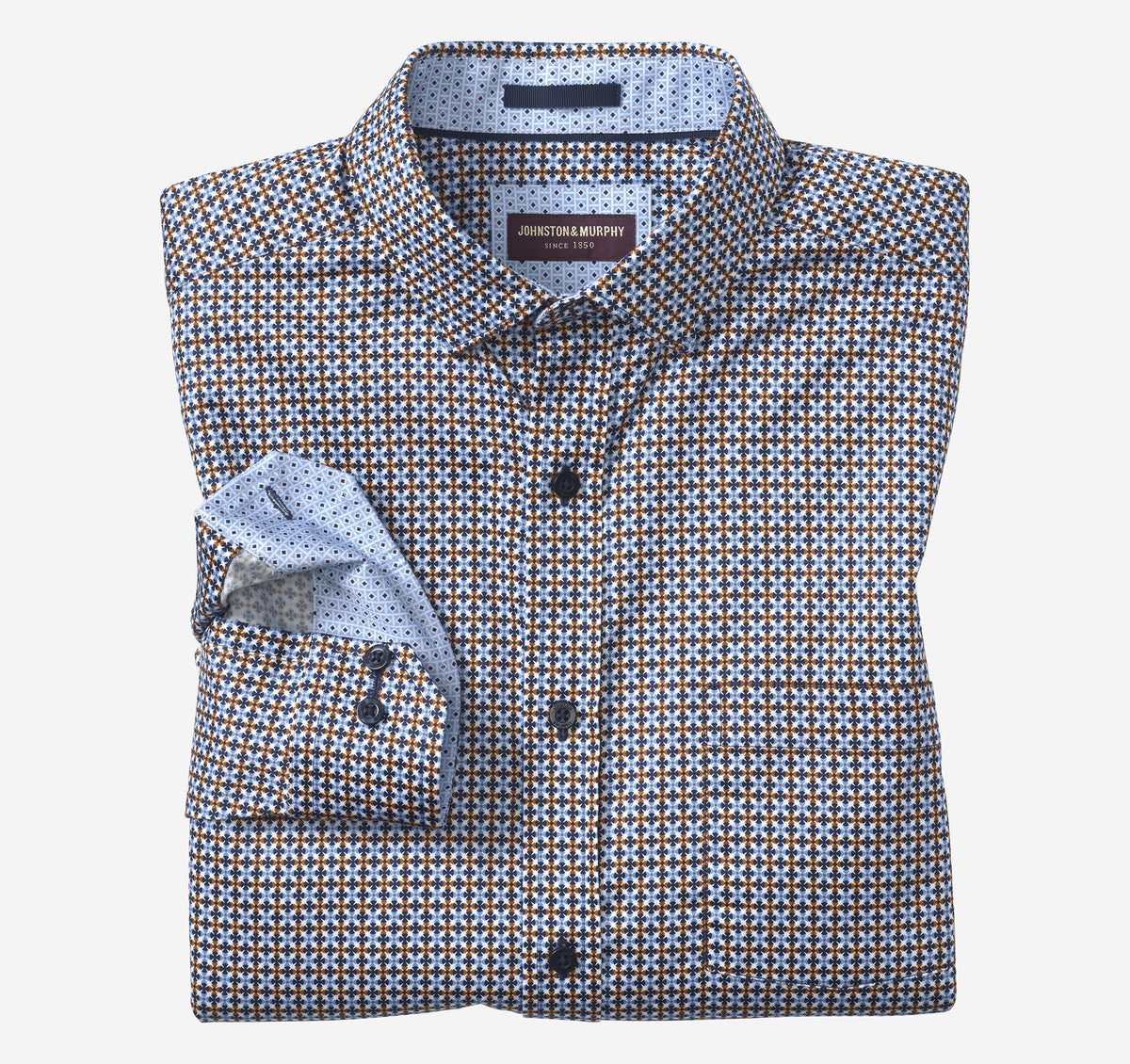 Men's Printed Cotton Shirt - Johnston Murphy