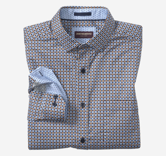 Men's Printed Cotton Shirt - Johnston Murphy
