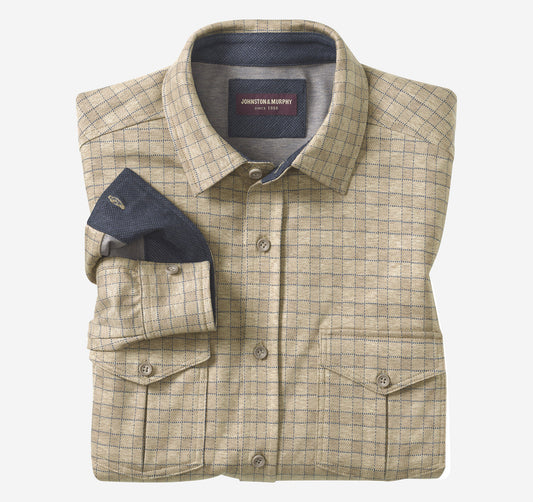 Men's Button-Front Knit Shirt - Johnston Murphy