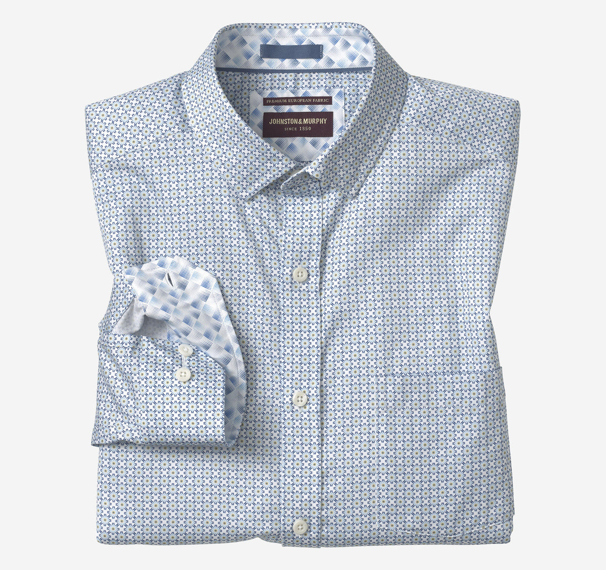 Men's Printed Cotton Shirt - Johnston Murphy