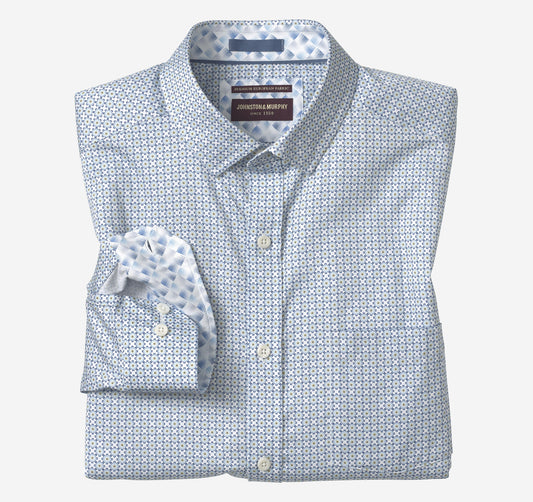Men's Printed Cotton Shirt - Johnston Murphy