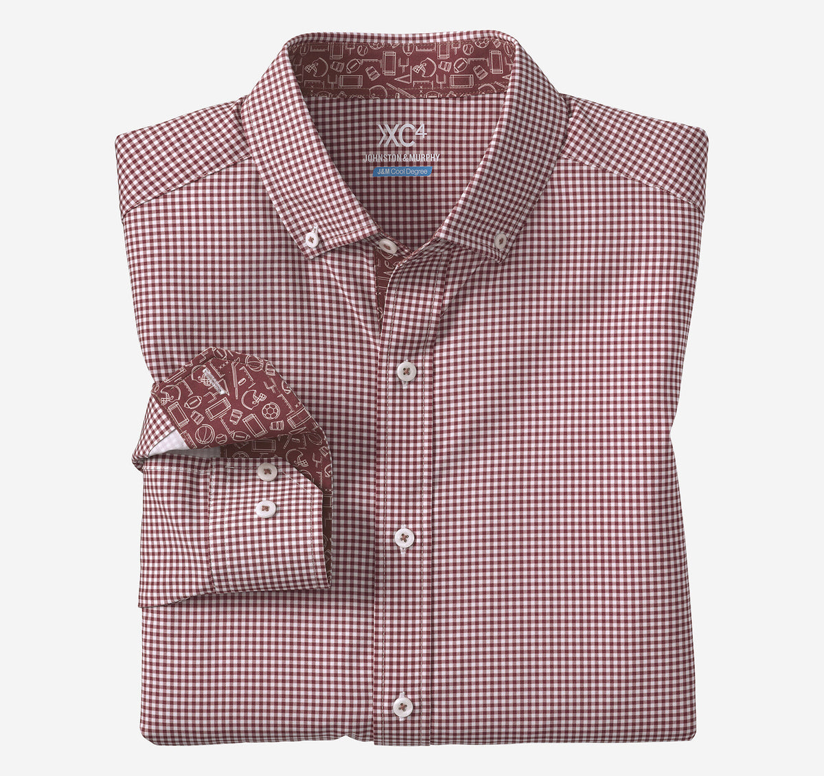Men's Game Day XC4® Long-Sleeve Gingham Shirt - Johnston Murphy