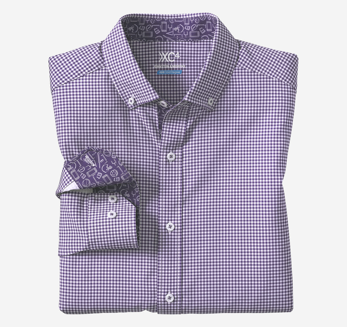 Men's Game Day XC4® Long-Sleeve Gingham Shirt - Johnston Murphy
