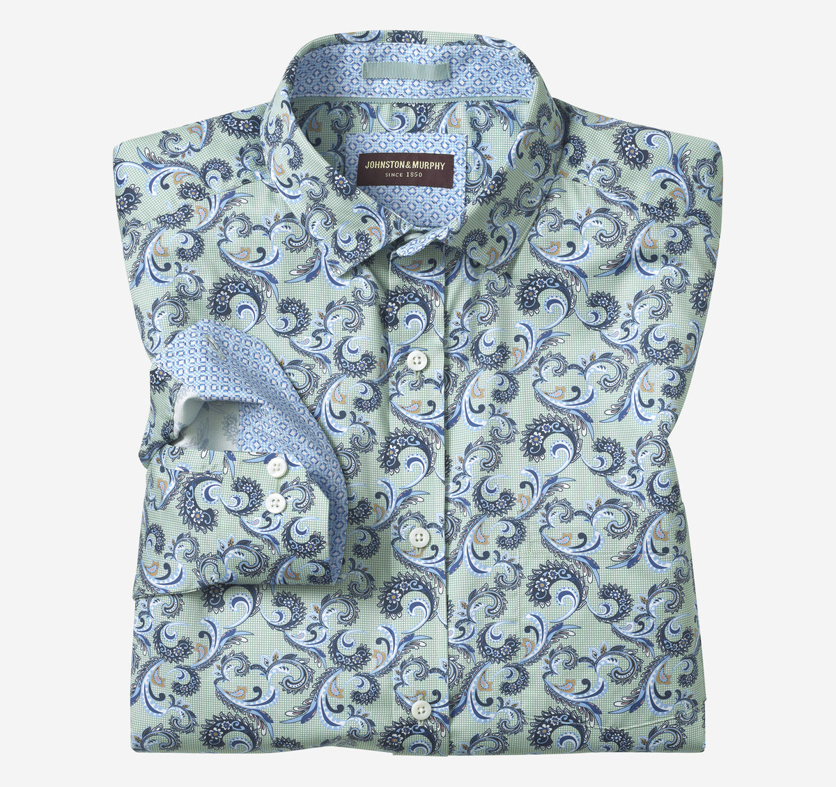 Men's Printed Cotton Shirt - Johnston Murphy