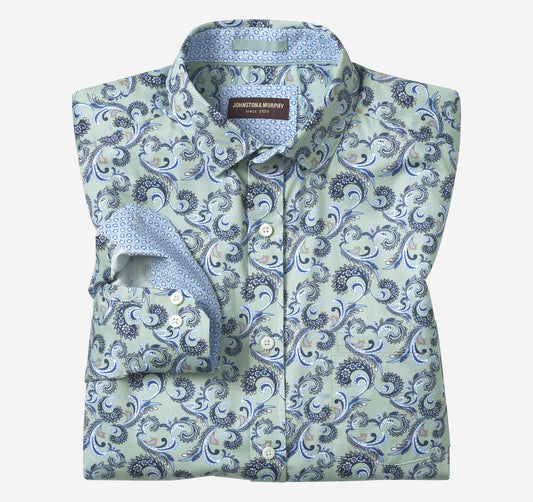 Men's Printed Cotton Shirt - Johnston Murphy