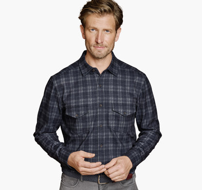 Men's Button-Front Knit Shirt - Johnston Murphy