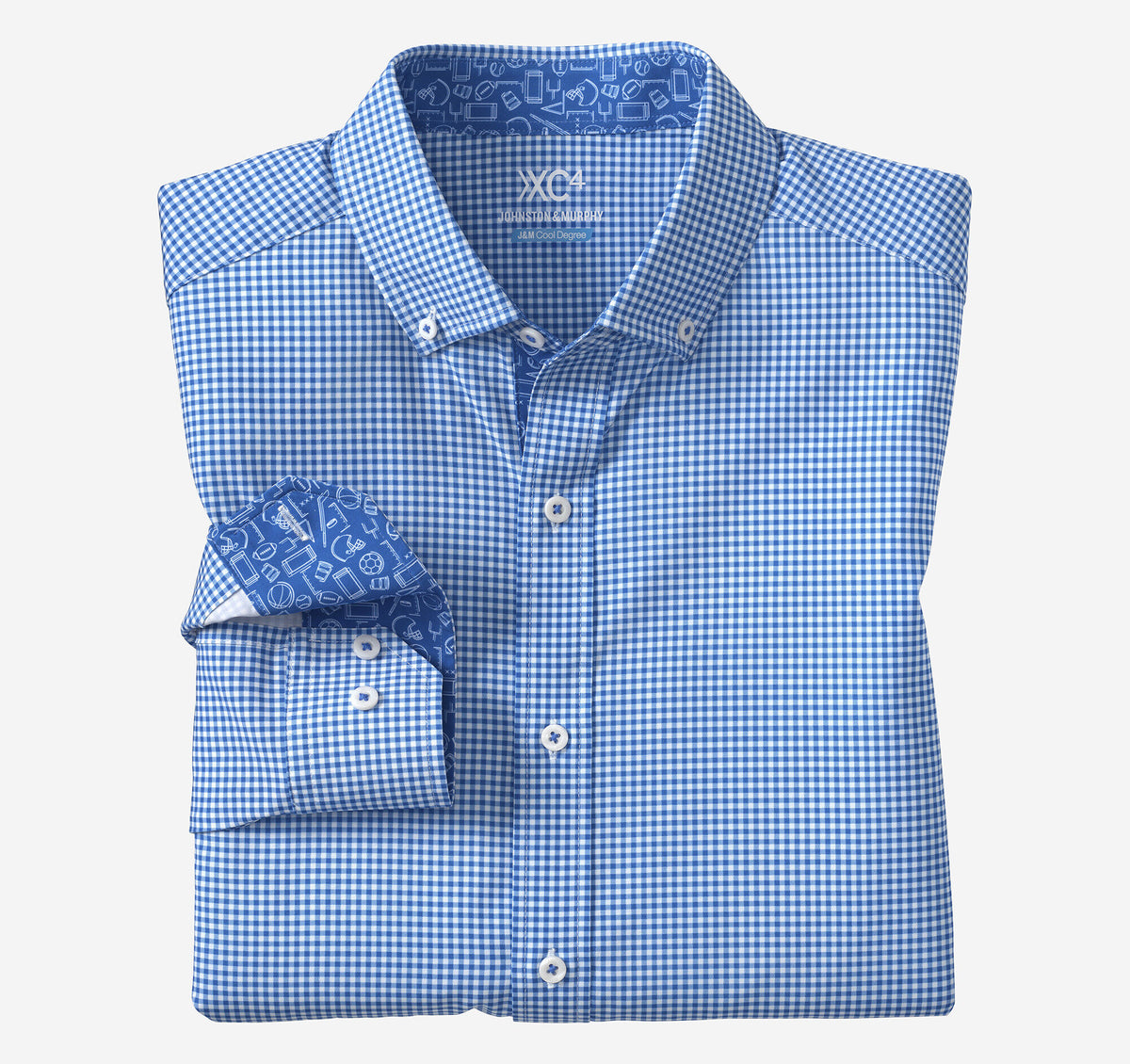 Men's Game Day XC4® Long-Sleeve Gingham Shirt - Johnston Murphy