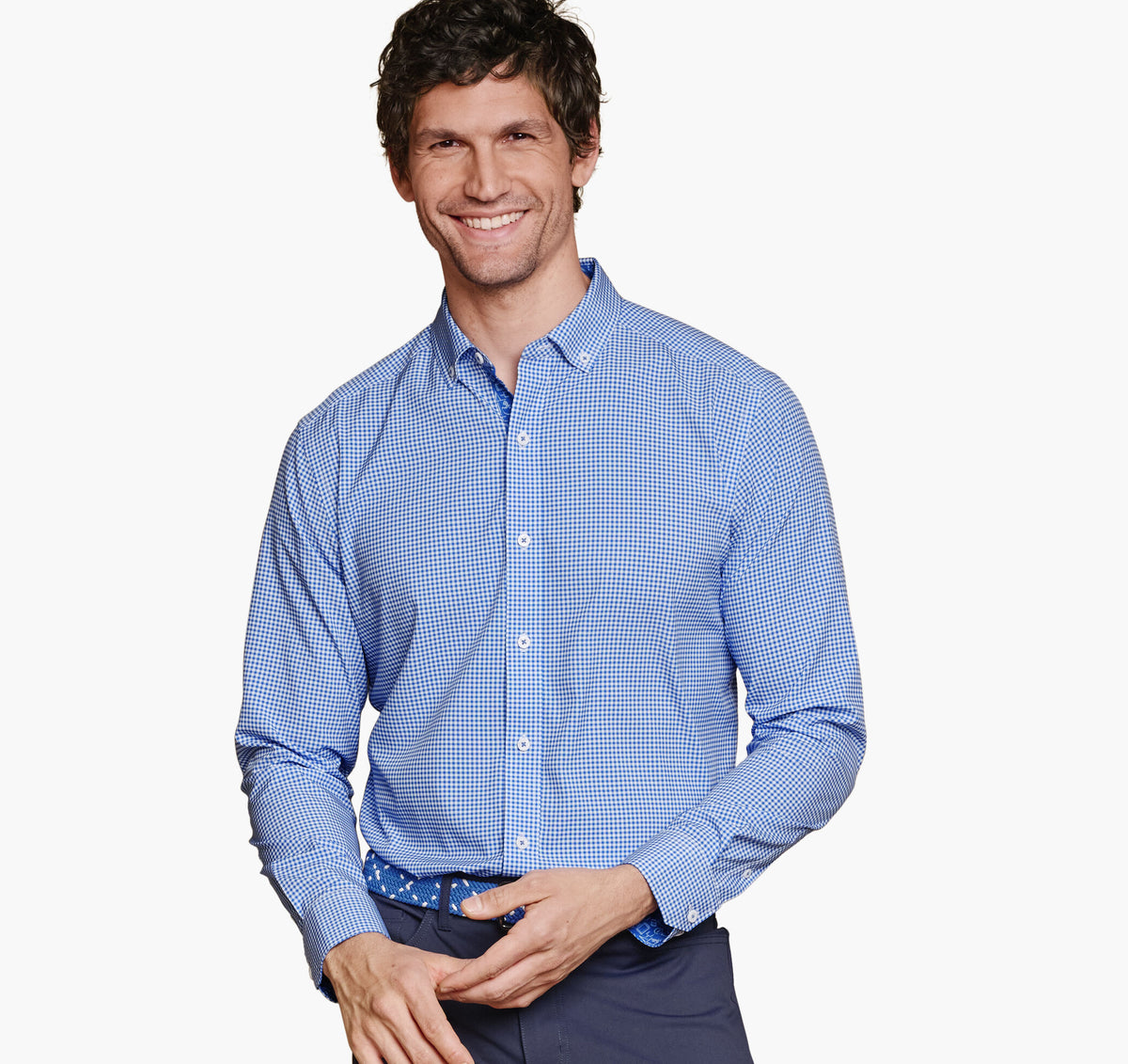 Men's Game Day XC4® Long-Sleeve Gingham Shirt - Johnston Murphy