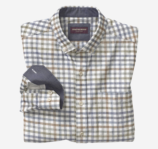 Men's Plaid Corduroy Shirt - Johnston Murphy