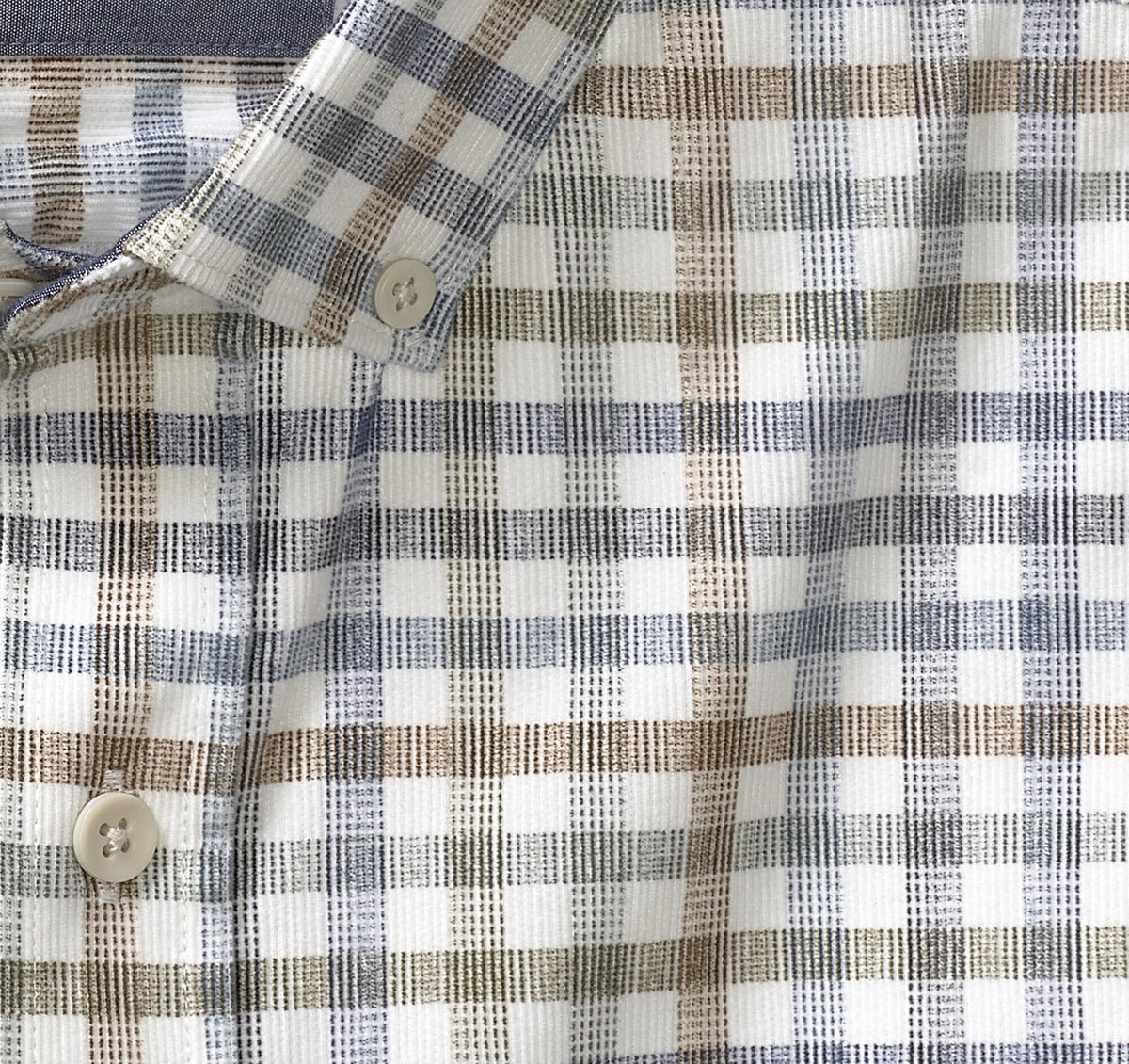 Men's Plaid Corduroy Shirt - Johnston Murphy