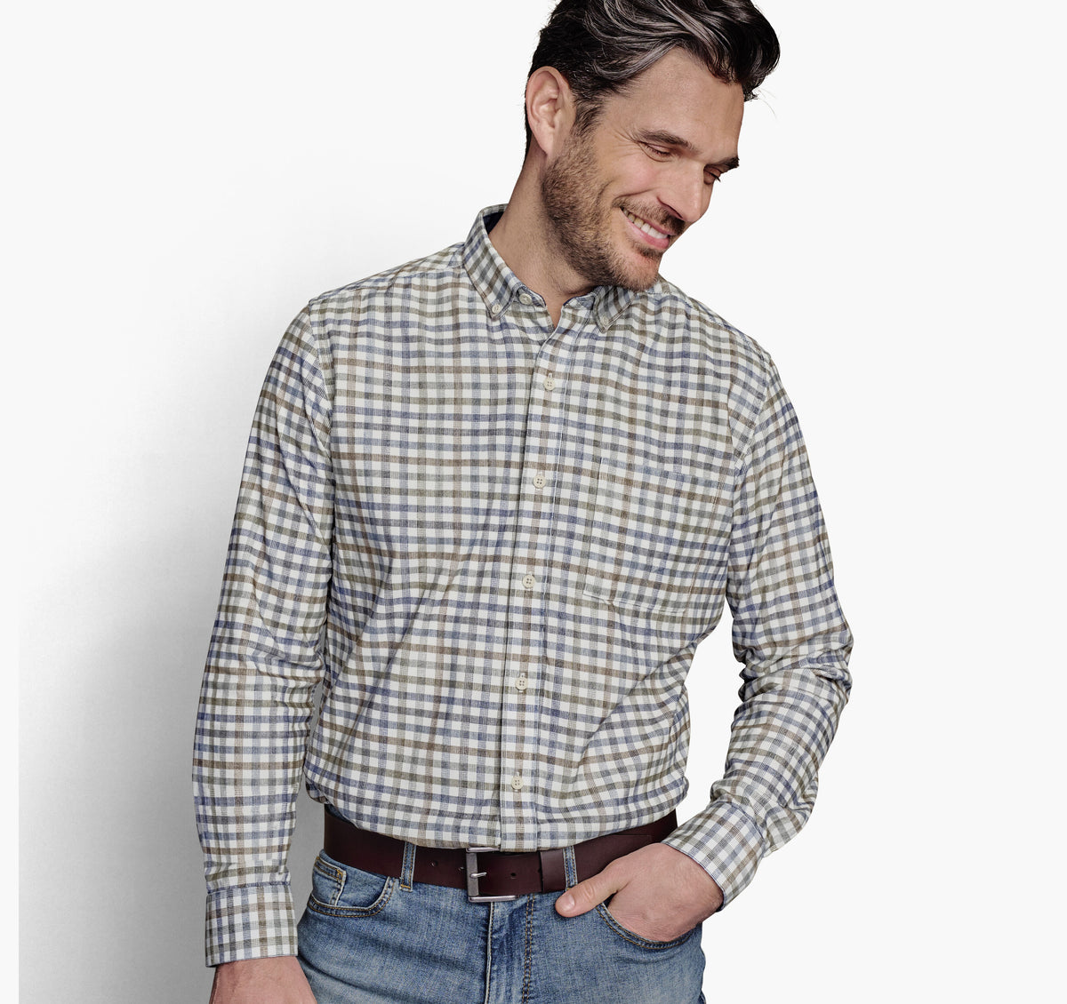 Men's Plaid Corduroy Shirt - Johnston Murphy