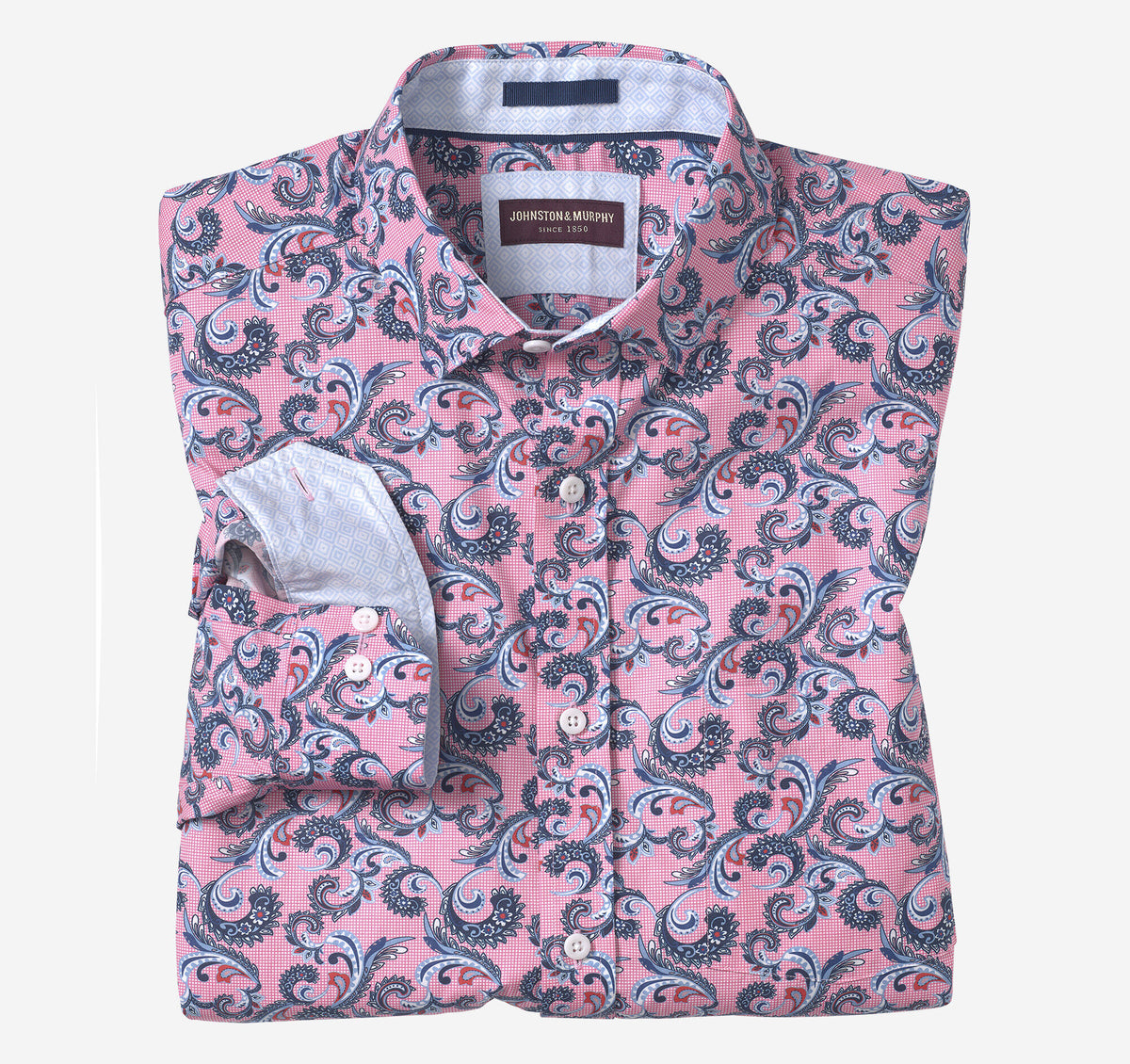 Men's Printed Cotton Shirt - Johnston Murphy