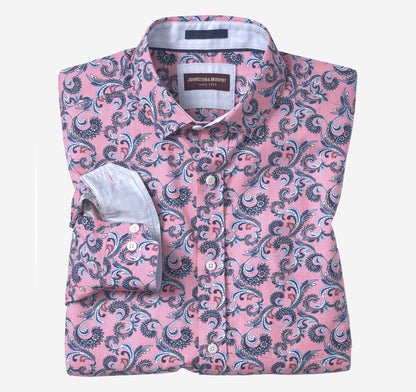 Men's Printed Cotton Shirt - Johnston Murphy