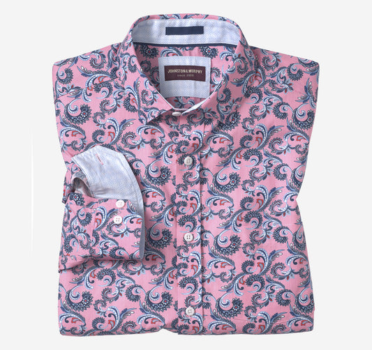 Men's Printed Cotton Shirt - Johnston Murphy