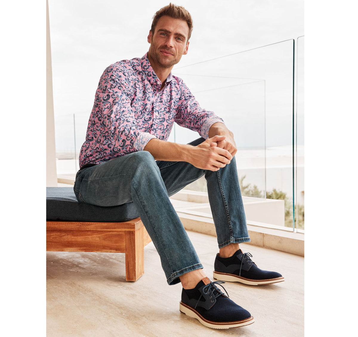 Men's Printed Cotton Shirt - Johnston Murphy