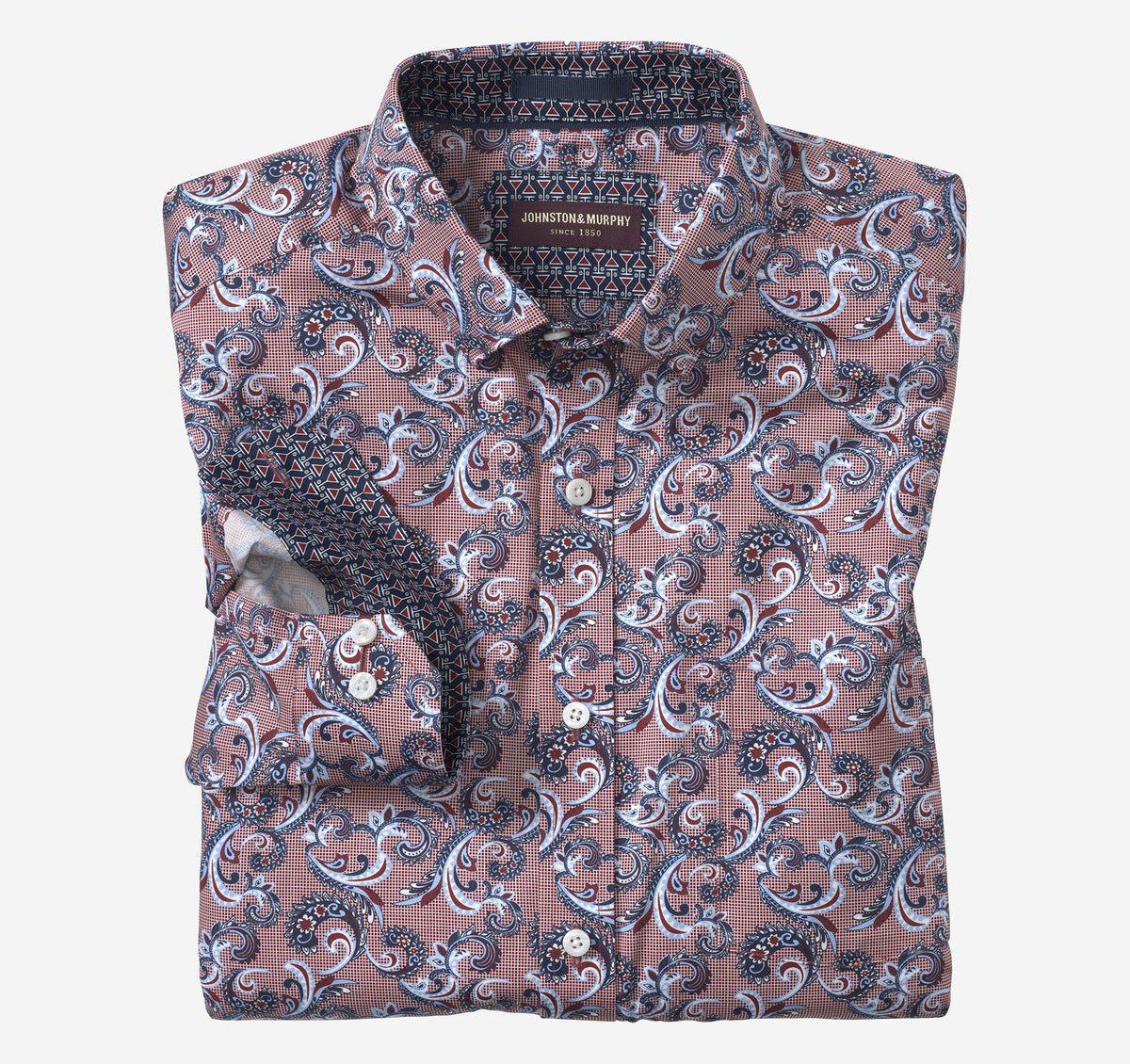 Men's Printed Cotton Shirt - Johnston Murphy